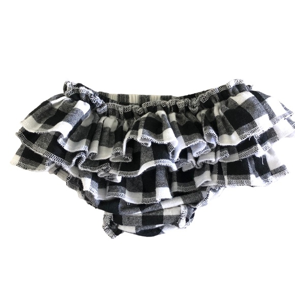 NWOT Black Ruffle Butts Footless Leggings & juDanzy Buffalo Plaid Diaper Cover - Picture 6 of 9